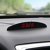 Электронные автомобильные часы + температура + напряжение - КРАСНЫЙ ДИСПЛЕЙ