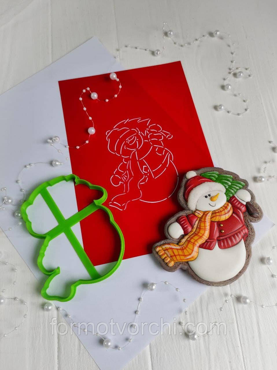 3D формочки-вирубки для пряників "Сніговик 5"