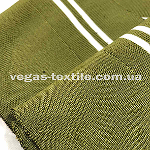 Дов'яз (Підв'яз) манжетна гумка щільна Світлий Хакі з білими смугами