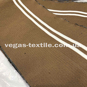 Дов'яз (Підв'яз) манжетна гумка щільна Світло-коричневий із білими смугами