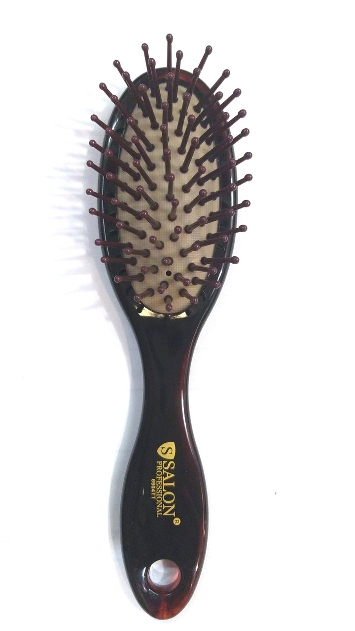 Масажна щітка Salon Professional 6904TT пластикова з нейлоновою щетиною, овальна мала