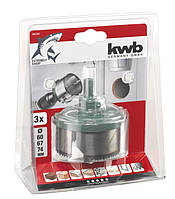 Коронка пільная складальна 60-74 мм, 3 частини, глибина 30 мм, KWB (498300)