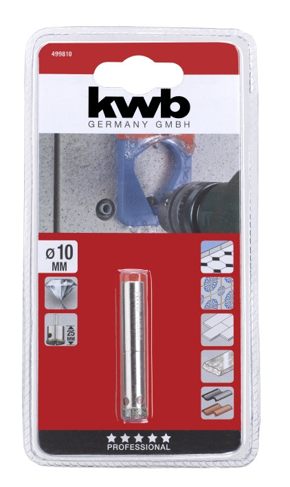 Коронка пільная алмазна 10/25 мм, KWB (499810), фото 1