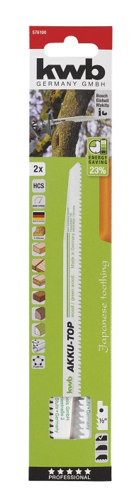 Полотно для шабельної пили HCS, 240/218 мм, 2 шт, AKKU TOP KWB (576100), фото 1