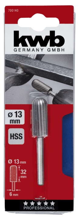 Фреза по металу HSS циліндрична, 13х32 мм, KWB (700140)
