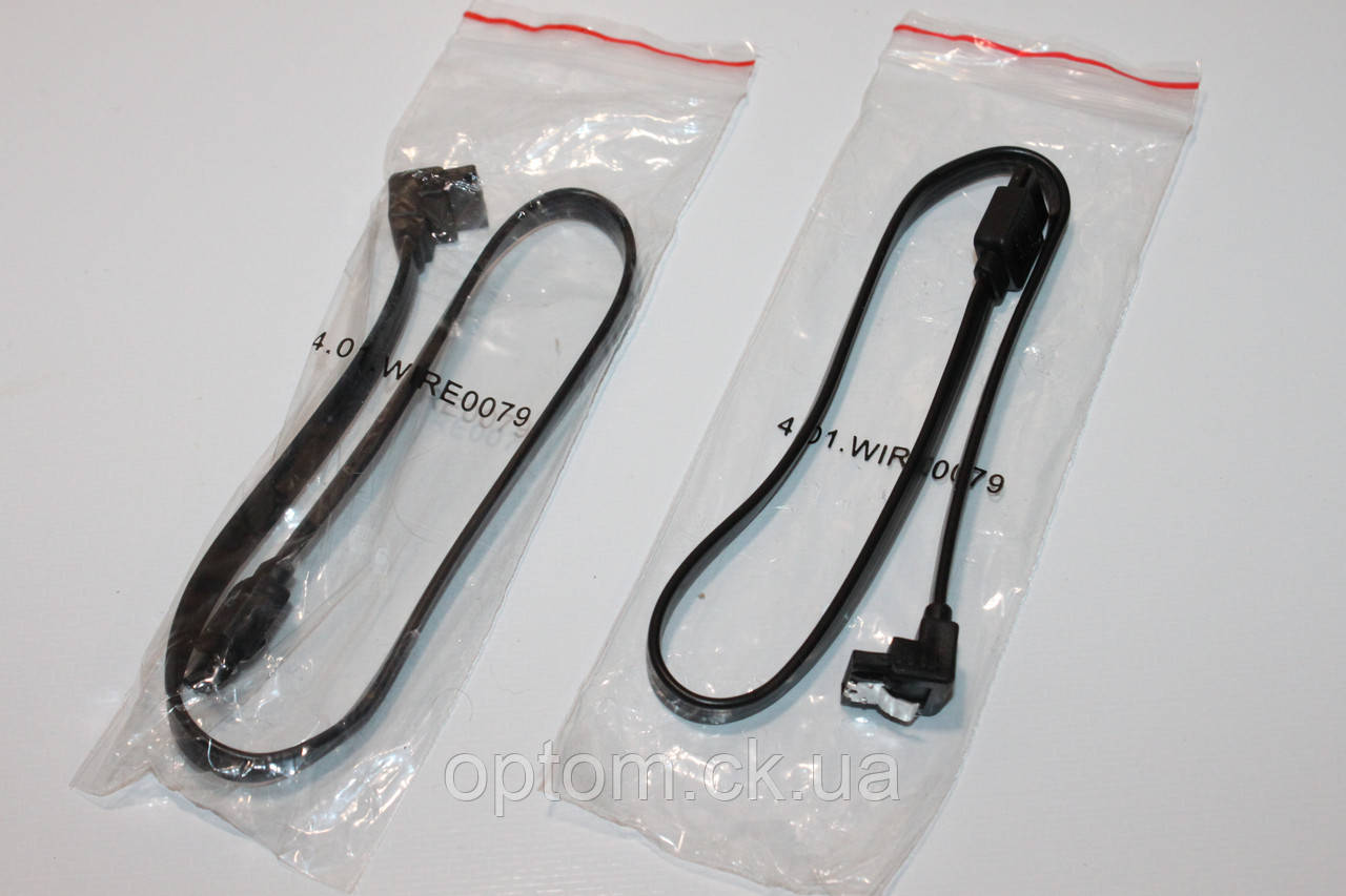 Кабель SATA 3.0 кутової клямки 50 см Blue