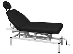 Стаціонарний масажний стіл косметологічна кушетка механічна BS-257 2-х секційний з регулюванням висоти Чорний