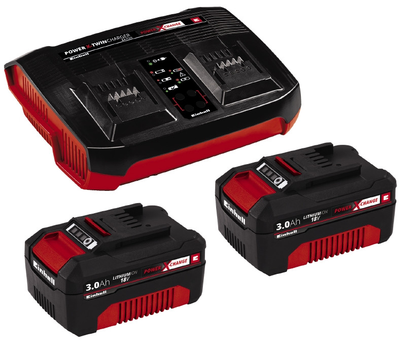 Акумулятор + зарядний пристрій на два акум. Einhell 18V 2x3.0Ah Twincharger Kit (4512083)