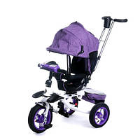 Велосипед коляска детский трехколесный Baby Trike 6595Ф с ключом зажигания / фиолетовый