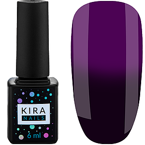 Гель лак Kira Nails Termo №01, 6 мл в холоді чорничний при нагріванні фуксія