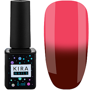 Гель лак Kira Nails Termo №03, 6 мл в холоді червоно-коричневий при нагріванні малиновий