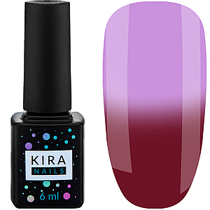 Гель лак Kira Nails Termo №04, 6 мл в холоді малиновий при нагріванні лавандовий