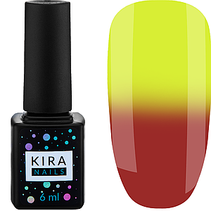 Гель лак Kira Nails Termo №07, 6 мл в холоді цегляно-червоний при нагріванні лимонний