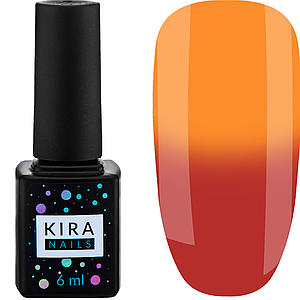 Гель лак Kira Nails Termo №08, 6 мл в холоді малиново-червоний при нагріванні помаранчевий