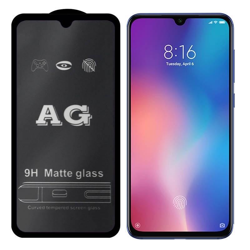 Матове захисне скло для Xiaomi Redmi Note 8 Pro чорне на весь екран клей на всій поверхні