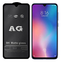 Матове захисне скло для Xiaomi Redmi Note 8 Pro чорне на весь екран клей на всій поверхні