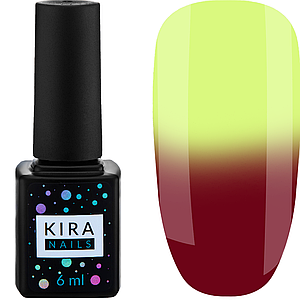 Гель лак Kira Nails Termo №12, 6 мл в холоді малиновий при нагріванні лимонний