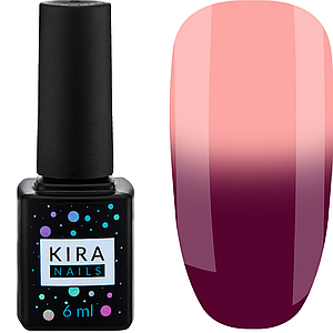 Гель лак Kira Nails Termo №15, 6 мл в холоді фуксія при нагріванні персик