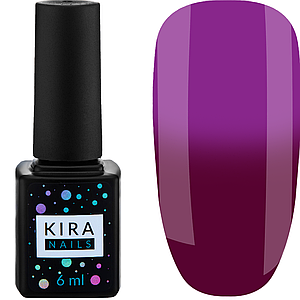 Гель лак Kira Nails Termo №16, 6 мл в холоді фуксія при нагріванні бузковий