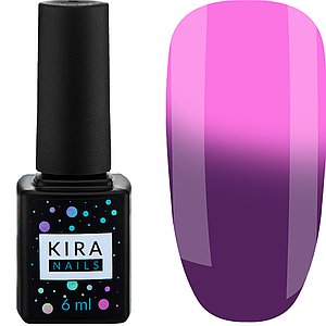 Гель лак Kira Nails Termo №19, 6 мл в холоде бледно-фиолетовый при нагреве розовый