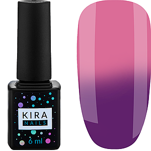 Гель лак Kira Nails Termo №21, 6 мл в холоді при нагріванні бузковий спокійний рожевий