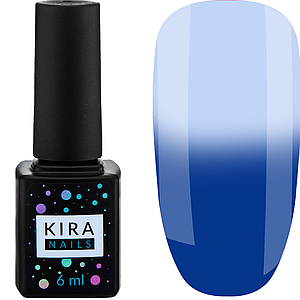 Гель лак Kira Nails Termo №23, 6 мл в холоді світло-синій при нагріванні блідо-блакитний