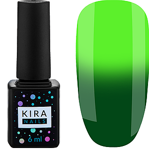 Гель лак Kira Nails Termo №24, 6 мл в холоді зелений при нагріванні яскраво-салатовий