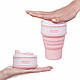 Складна силіконова термо-чашка з кришкою Collapsible Coffe Cup 350 ml, кружка для подорожей, Сірий, фото 5