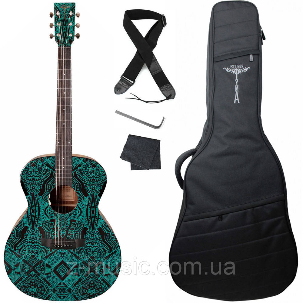 Електроакустична гітара Tyma V-3 Maze (чохол, ремінь, ключ, ганчірка)