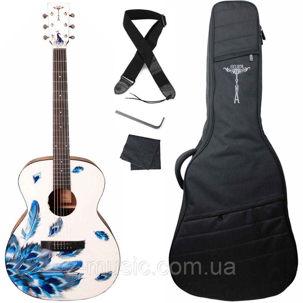 Електроакустична гітара Tyma V-3 Plume (чохол, ремінь, ключ, ганчірка)