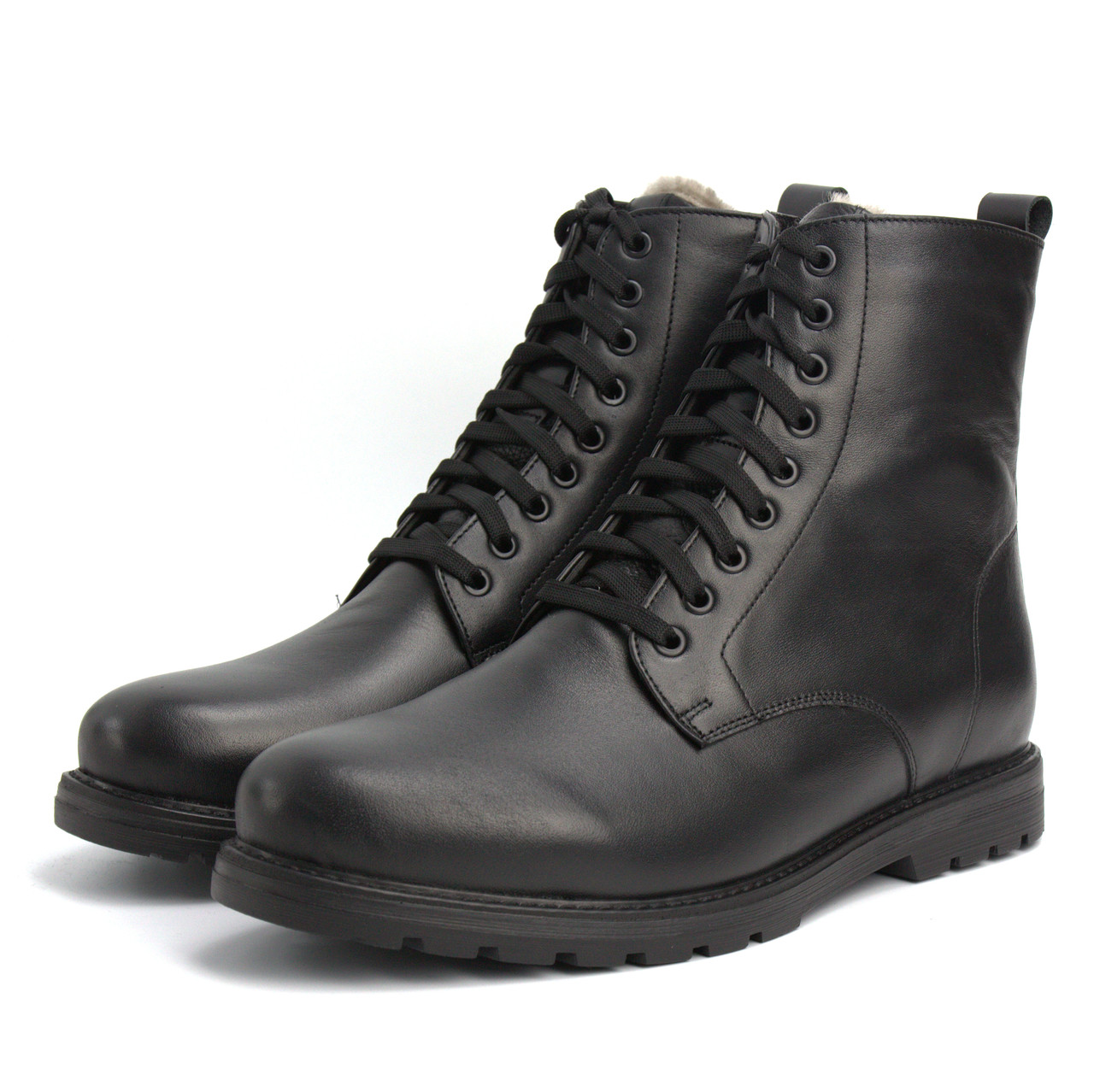 Черевики на овчині зимові шкіряні чорні чорне взуття Rosso Avangard Whisper 2 All Black Fur