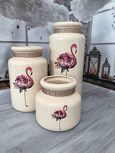 Ваза для квітів. Набір інтер'єрних керамічних ваз з 3х шт.