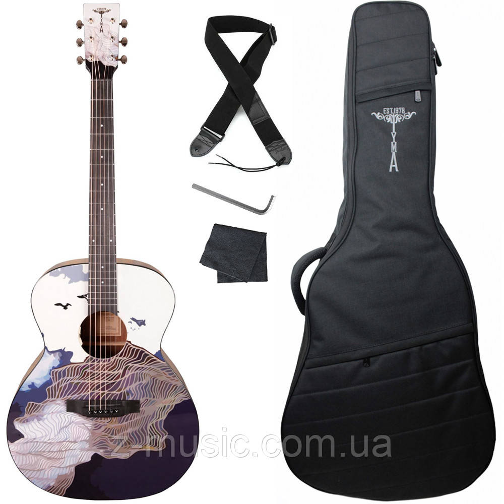 Електроакустична гітара Tyma V-3 Ukiyoe (чохол, ремінь, ключ, ганчірочка)