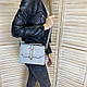 Маленька жіноча сумочка клатч сіра, мінісумка через плече з екошкіри, фото 4