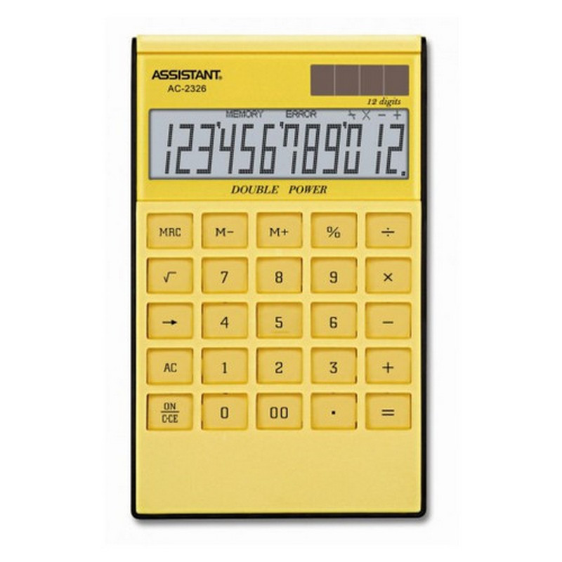 Калькулятор Assistant AC-2326 12-розрядний 183*107*15мм жовтий - фото 1 - id-p1449035883