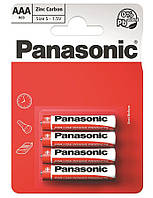 Батарейка Panasonic RED ZINK угольно-цинковая AAA(R3) блистер, 4 шт. (R03REL/4BP)