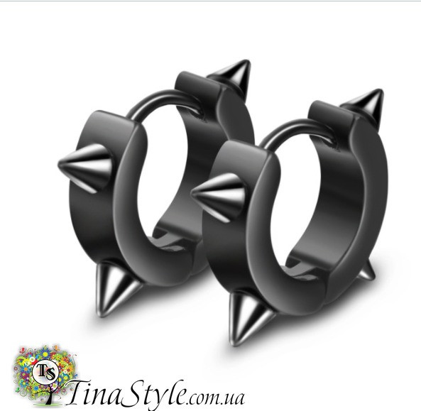 Стильная мужская серьга цвет  как на фото  -   Сережка з нержавіючої сталі 1 шт, фото 1