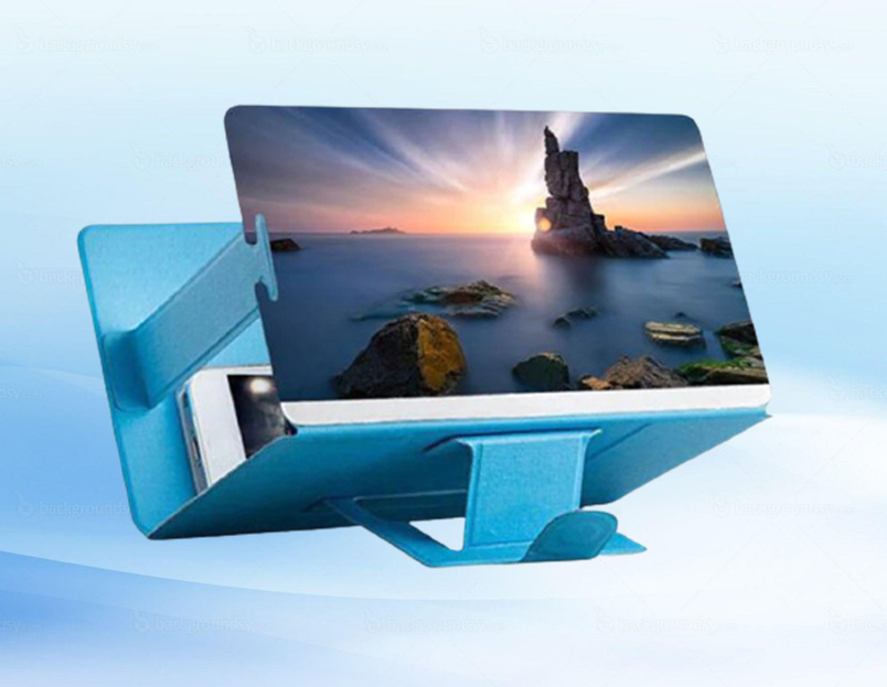 3D підставка - збільшувач екрана для смартфона. Синій