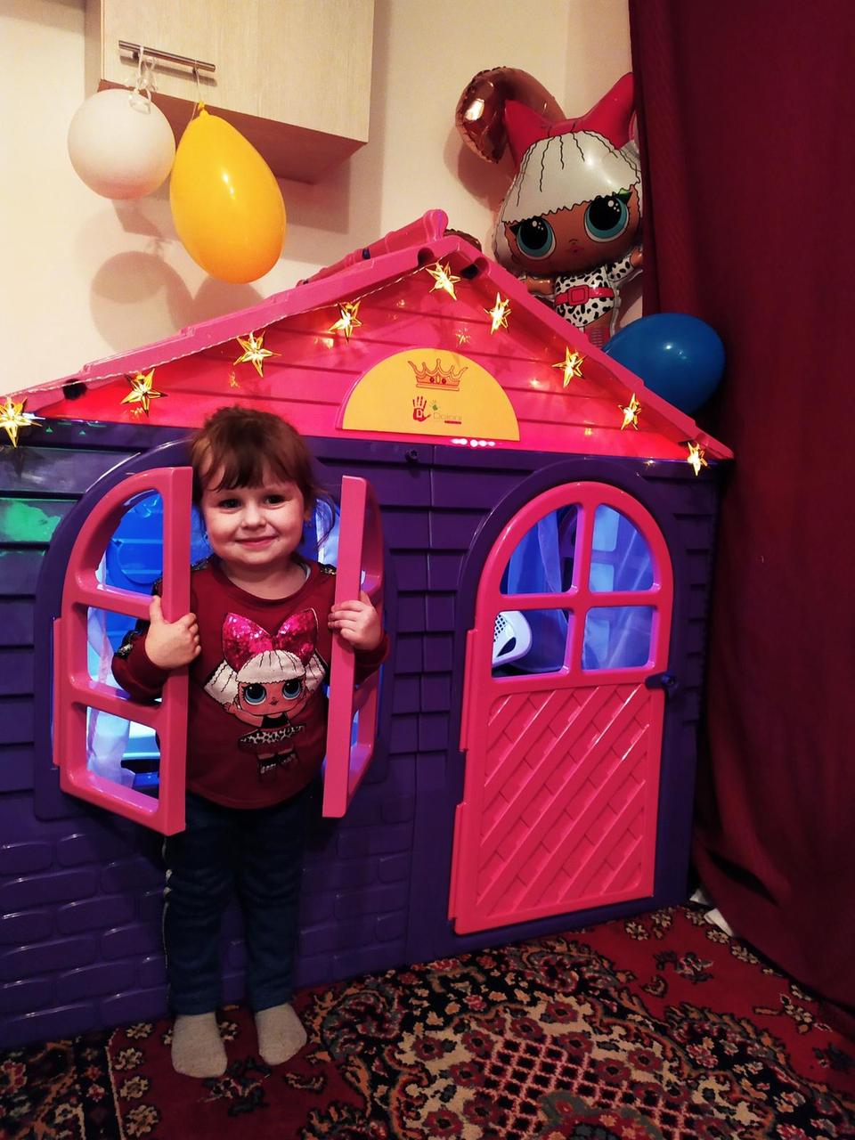 Детский игровой пластиковый домик со шторками Doloni для детей А7437-2 - фото 3 - id-p1484892242