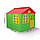 Детский игровой пластиковый домик со шторками + пластиковая горка Doloni для детей, фото 4