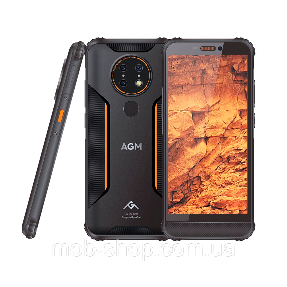 Смартфон AGM H3 black-orange Night Vision защищенный мобильный телефон с камерой ночного видения