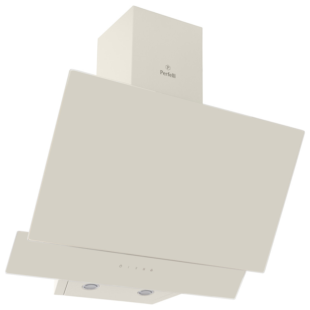 Кремова похила кухонна витяжка Perfelli DNS 6452 D 850 IV LED, сенсорна настінна декоративна, 60 см, фото 1