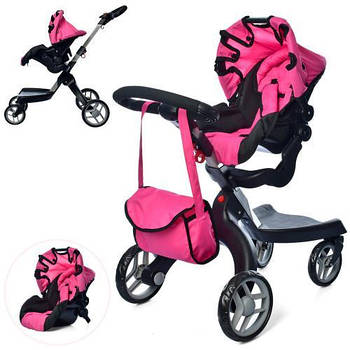 Коляска для ляльок Stokke Melogo 9631 з сумкою Рожева