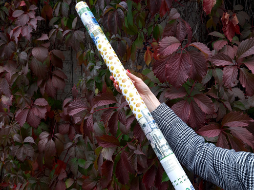 Хлопавка пневматична 80 см, упюрb (доллар, євро) папір / полоска пет, фото 1