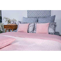 Покривало на ліжко, диван Руно Велюр рожевий 150х220 двостороннє полуторне, фото 3