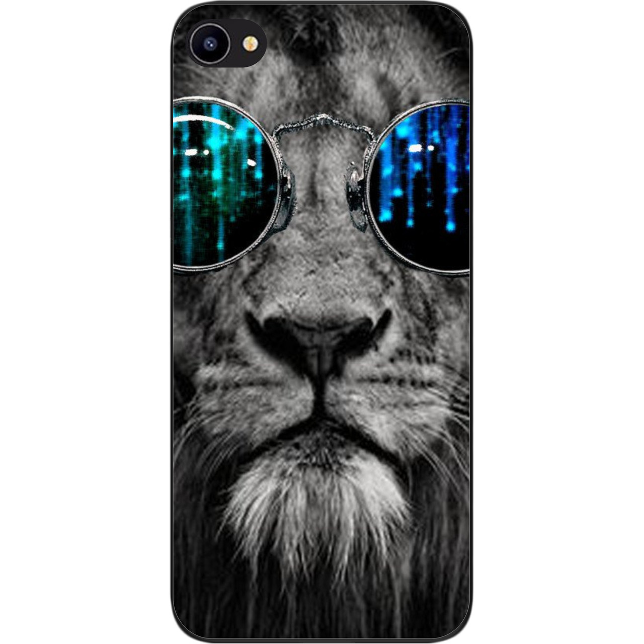 Силіконовий чохол для Meizu U10 з картинкою Лев в окулярах, фото 1