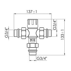 Клапан термостатичний змішувальний FORTE 3/4", фото 2