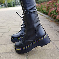 Ботинки женские кожаные зимние в стиле Martens кожа и мех натуральные