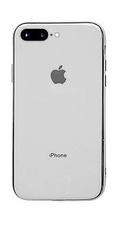 Чохол Silicone Glass Case для iPhone 8 Plus (08) White білий