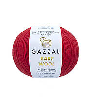 Gazzal BABY WOOL (Газзал Бейби Вул) № 811 красный (Шерстяная пряжа, нитки для вязания)